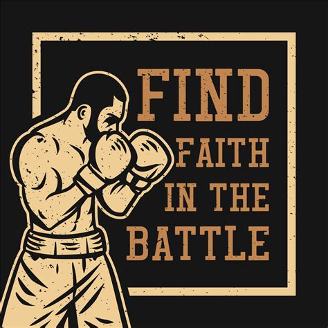t shirt design find the faith in the battle with boxer vintage ...