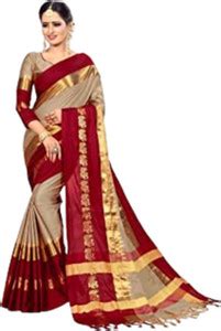 Buy sfsgf Solid/Plain Assam Silk Chanderi Maroon Sarees Online @ Best ...