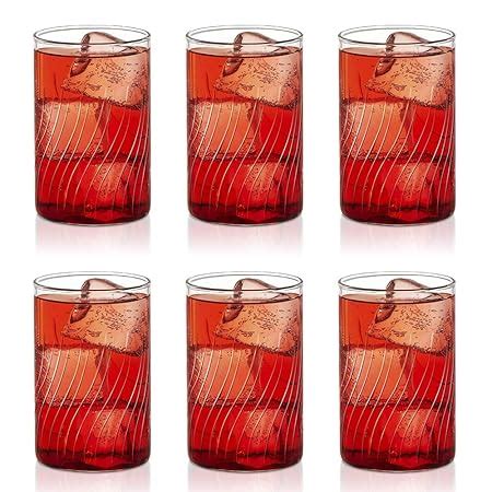 Buy Borosil Vision Cascade Cut 295ml Set of 6 pcs Transparent Drinking ...