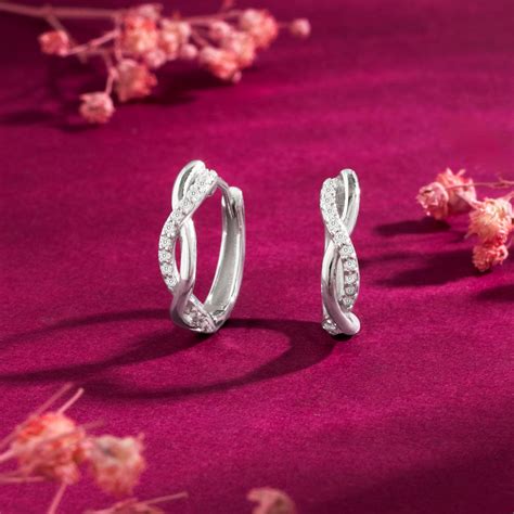 Our Infinite Love Silver Hoop Rhodium Plated Earrings – Zavya