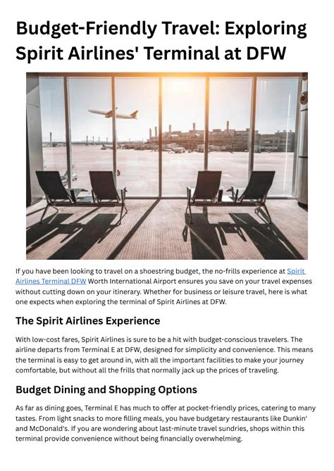 PPT - Budget-Friendly Travel Exploring Spirit Airlines' Terminal at DFW ...