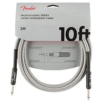 Fender Professional 10' Instrument Cable - White Tweed - 1/4 Inch ...