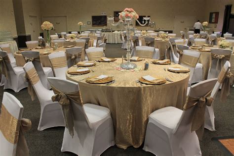 Champagne Gold Crushed Iridescent Satin | AM Linen Rental | Chair cover ...