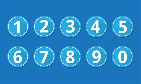 A row of circles with numbers on them and the number 2 on the blue ...