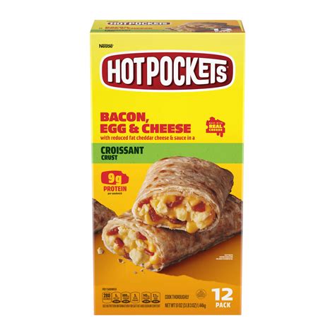 Hot Pocket Applewood Bacon, Egg & Cheese Croissant Crust Breakfast ...