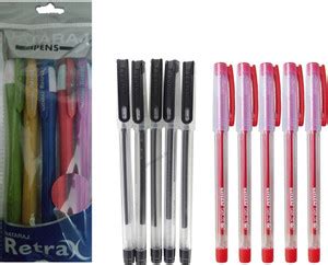 NATARAJ 60 RETRAX BALL PENS (BLUE)+30 GELIX GEL PENS (BLACK)+10 GELIX ...
