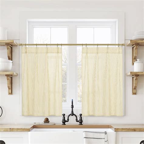 Amazon.com: Light Pale Yellow Kitchen Curtains,Sunflower or Lemon Decor ...
