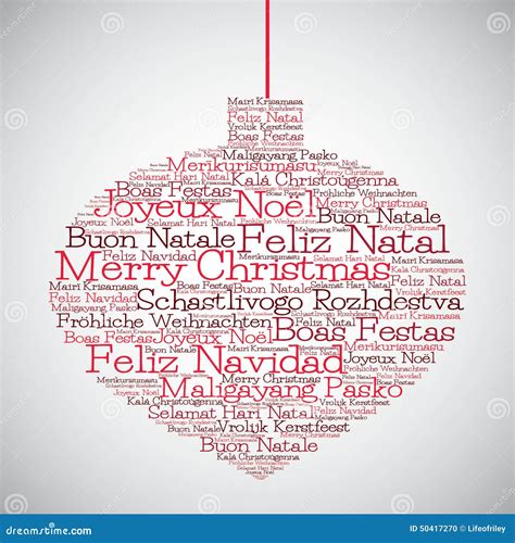 Christmas Bauble Made from Merry Christmas in Different Languages Stock ...