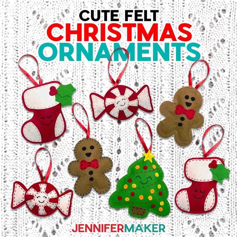 DIY Felt Christmas Ornaments with Embroidered Details! - Jennifer Maker