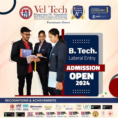 Top Leading University in India | Vel Tech University Admissions Open 2025