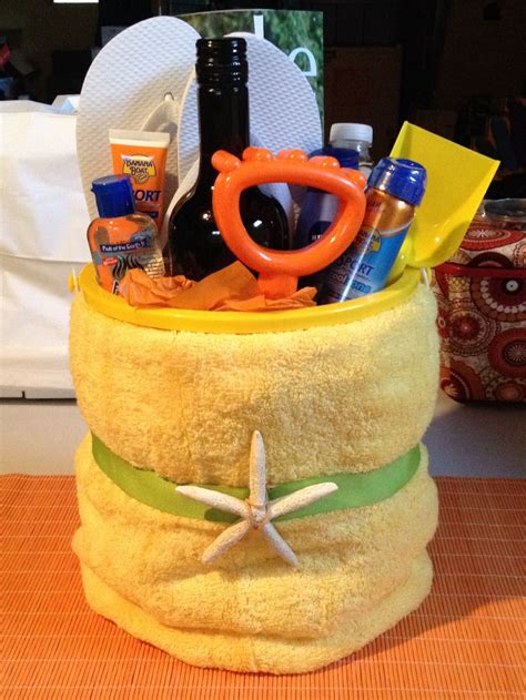 Pin by Crystal Corveleyn on DIY | Beach theme gifts, Beach gift basket ...