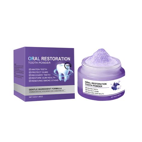 Purple Restoration Teeth Whitening Powder Teeth Care Cleaning Powder Safety Gums Fresh Breath ...