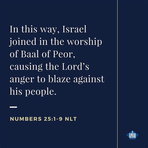 Scripture of the Day: Numbers 25:1-9 Tragic Result of Baal of Peor ...