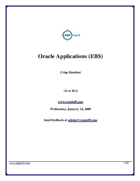 Oracle Applications (EBS) Inventory Module Crisp Handout 11i/R12 - Studocu