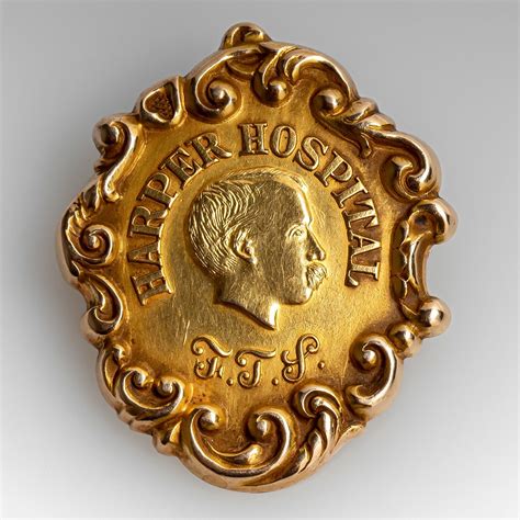 Harper Hospital Brooch Pin 14K Gold