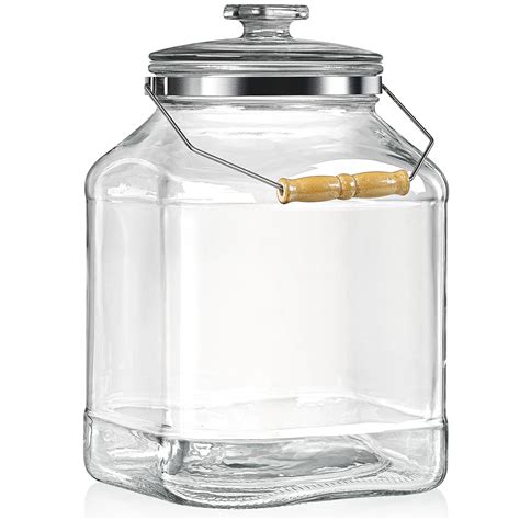 Daitouge 2.5 Gallon Wide Mouth Glass Jars with Lids, Heavy Duty Large ...