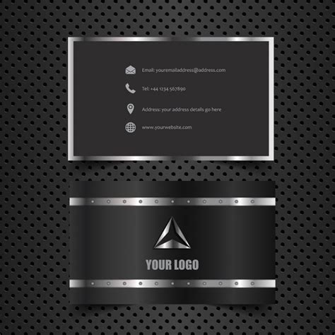 Cartão de visita com estilo metálico | Vetor Grátis