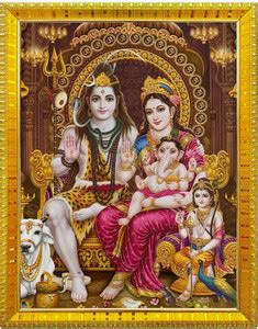 koshtak Shiv Parvati With Parivar/Shiv Parivar Photo Frame With ...