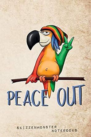 Peace Out: Reggae Rastafari Parrot Notebook featuring dot-grid and ...