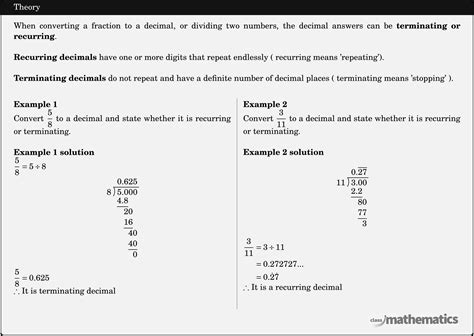 Image result for Terminating Recurring Decimals