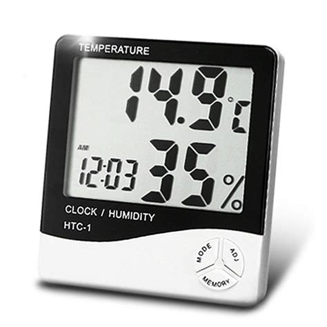 P M H HTC-1 Temperature Humidity Time Display Meter with Alarm Clock ...