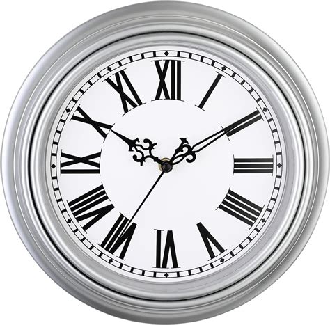 Amazon.com: Plumeet Retro Wall Clock, 12'' Non Ticking Classic Silent ...
