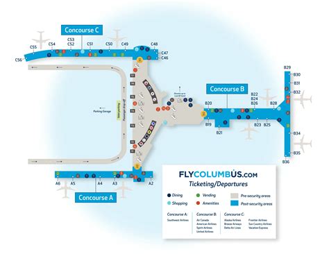 John Glenn Columbus International Airport Terminal Map (2025-2024 ...