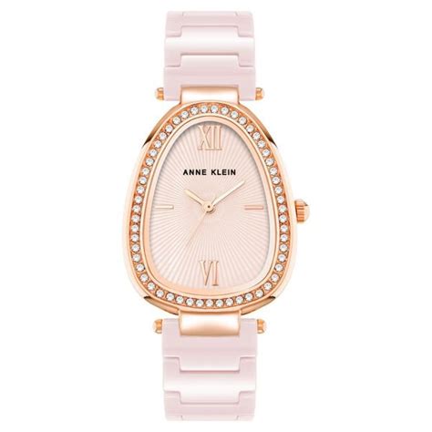 Buy Online Anne Klein Quartz Analog Pink Dial Pink & Rose Gold Ceramic ...