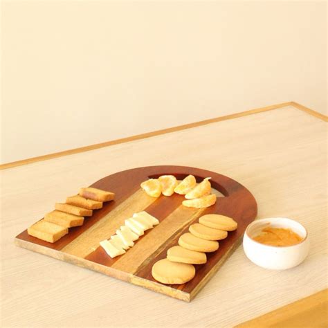 Buy Semi-elongated Wooden Platter Online on Brown Living | Trays & Platters