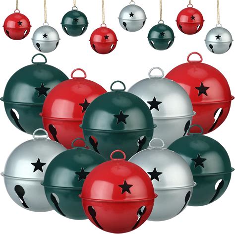 Amazon.com: Liliful 18 Pcs 3.15" Christmas Tree Jingle Bells Ornaments ...