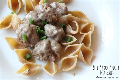Beef Stroganoff Meatballs Recipe | Mix and Match Mama