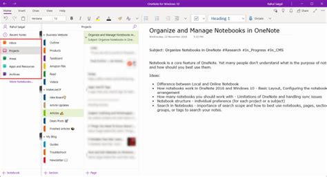 Image result for OneNote Book Structure