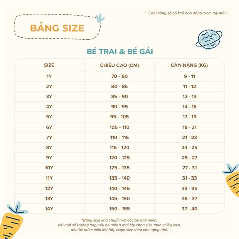 Size 140 là bao nhiêu kg? Cùng giải nghĩa size quần áo cho bé