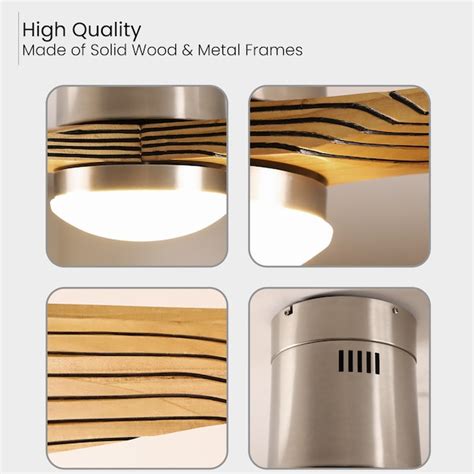 Utopia 4niture 52-Inches Silver with Brown Blades Indoor Flush mount ...