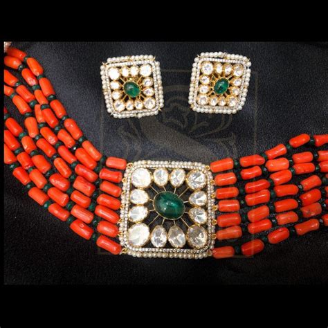 Coral Jewelry,Pure Silver Jewellery Indian ,coral Necklace,Indian Neck ...