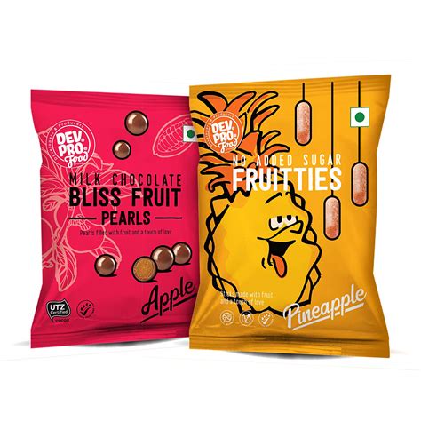 DEV.PRO. Real Fruit Fruitties - Pineapple Flavoured - 35g and DEV.PRO ...