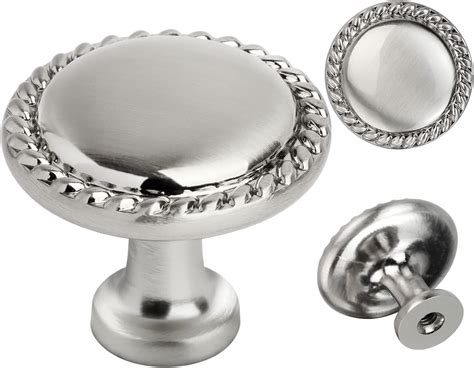 YUFDA 10 Pack Cabinet Knobs, 1-1/5" Brushed Nickel Cabinet Knobs, Round ...