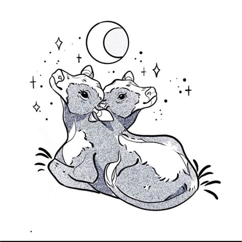 Two-Headed Calf Tattoo Design