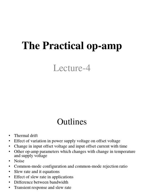 Rezultat imagine pentru Operational Amplifier Lecture Notes