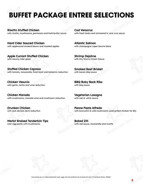 Menu at Hoffman House Catering pub & bar, Rockford