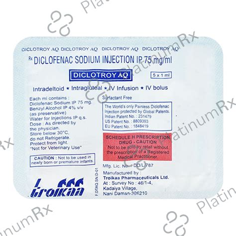 Diclotroy AQ 75mg Injection 1s: View Uses, Side Effects, Price and ...