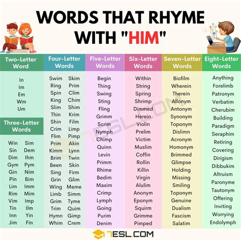 Rhyming Dictionary Archives • 7ESL