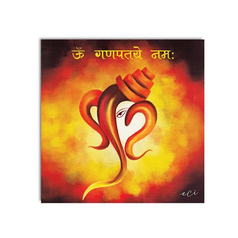 Devotional Lord Ganesha Original Design Canvas Printed Wall Painting ...