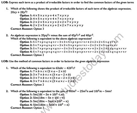 Image result for Factorisation Class 8 Worksheet Diamond Method