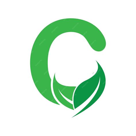Premium Vector | Green eco letters c logo with leaves symbol alphabet botanical natural letter c ...
