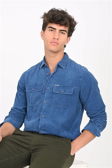 Kenia - Indigo Corduroy Shirt - Blue – POE.NET