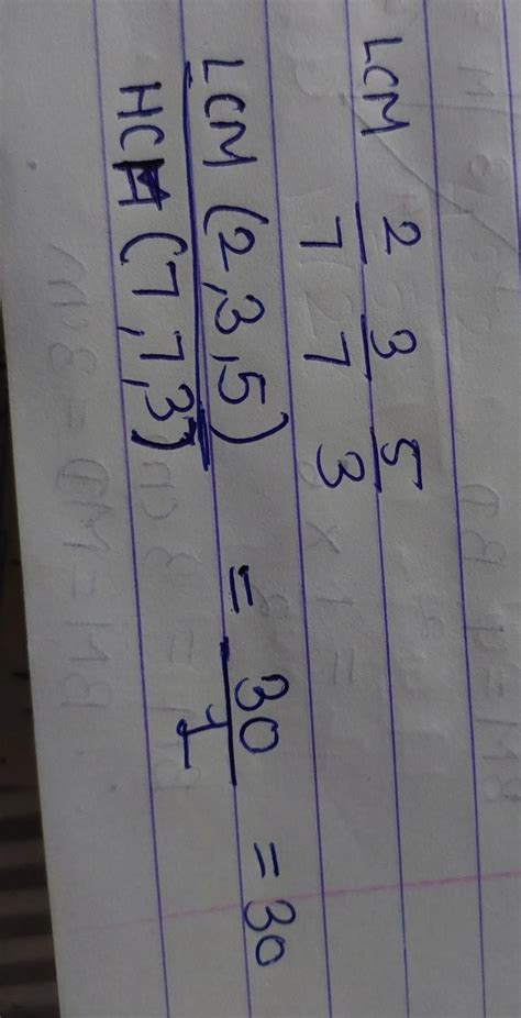 the LCM of 2/7 3/7 5/3 is - Brainly.in