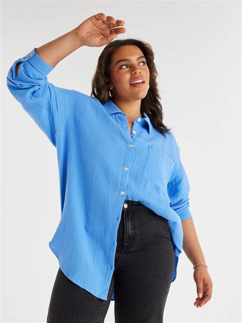 May Cotton Waffle Long Sleeve Shirt