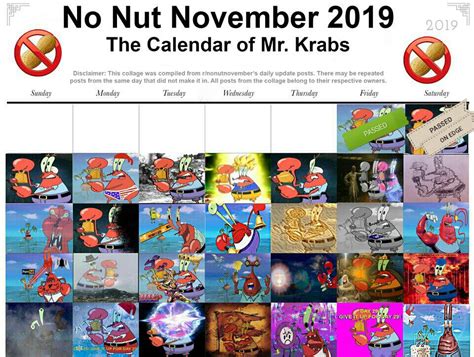 NNN calendar for late participants. (I'm not in, nor I'm claiming the ...