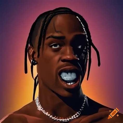 Travis scott performing on stage on Craiyon